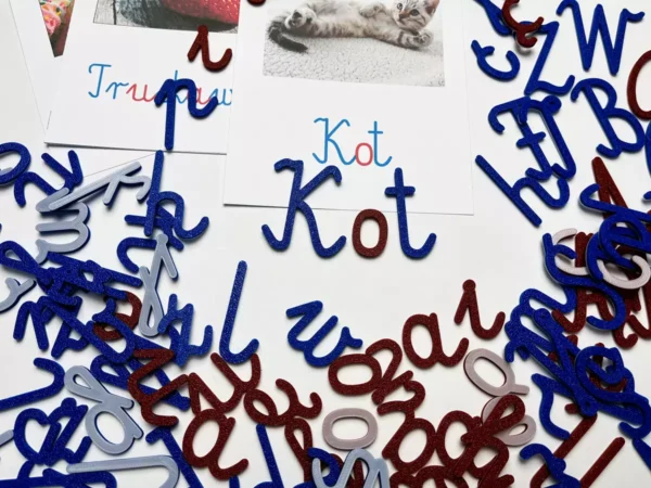 Literki Montessori do nauki pisania i czytania + Karty Obrazkowe GRATIS!