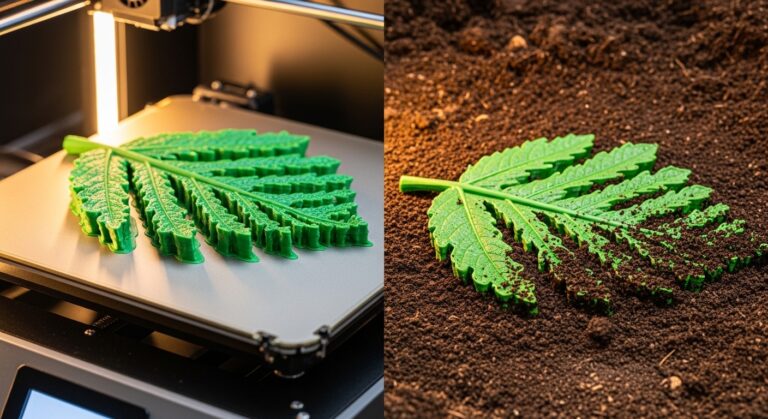 Proces przemysłowego kompostowania wydruku 3D z materiału PL